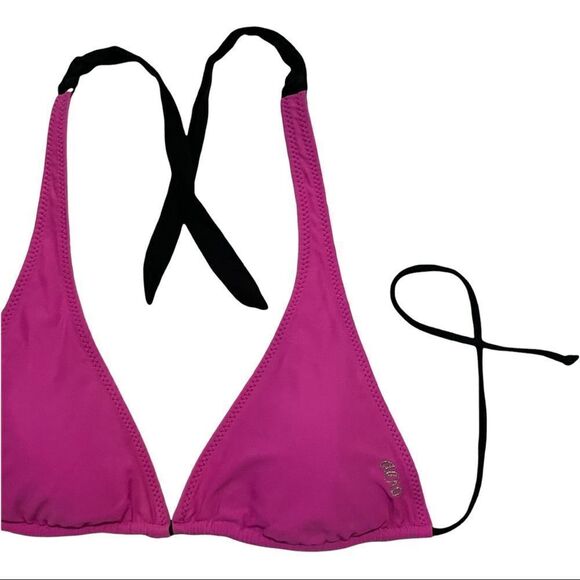 Aeropostale Reversible Pink & Black Triangle Bikini Top Sz S - Picture 5 of 11